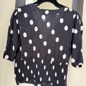 Chic Black and White Polka Dot Blouse